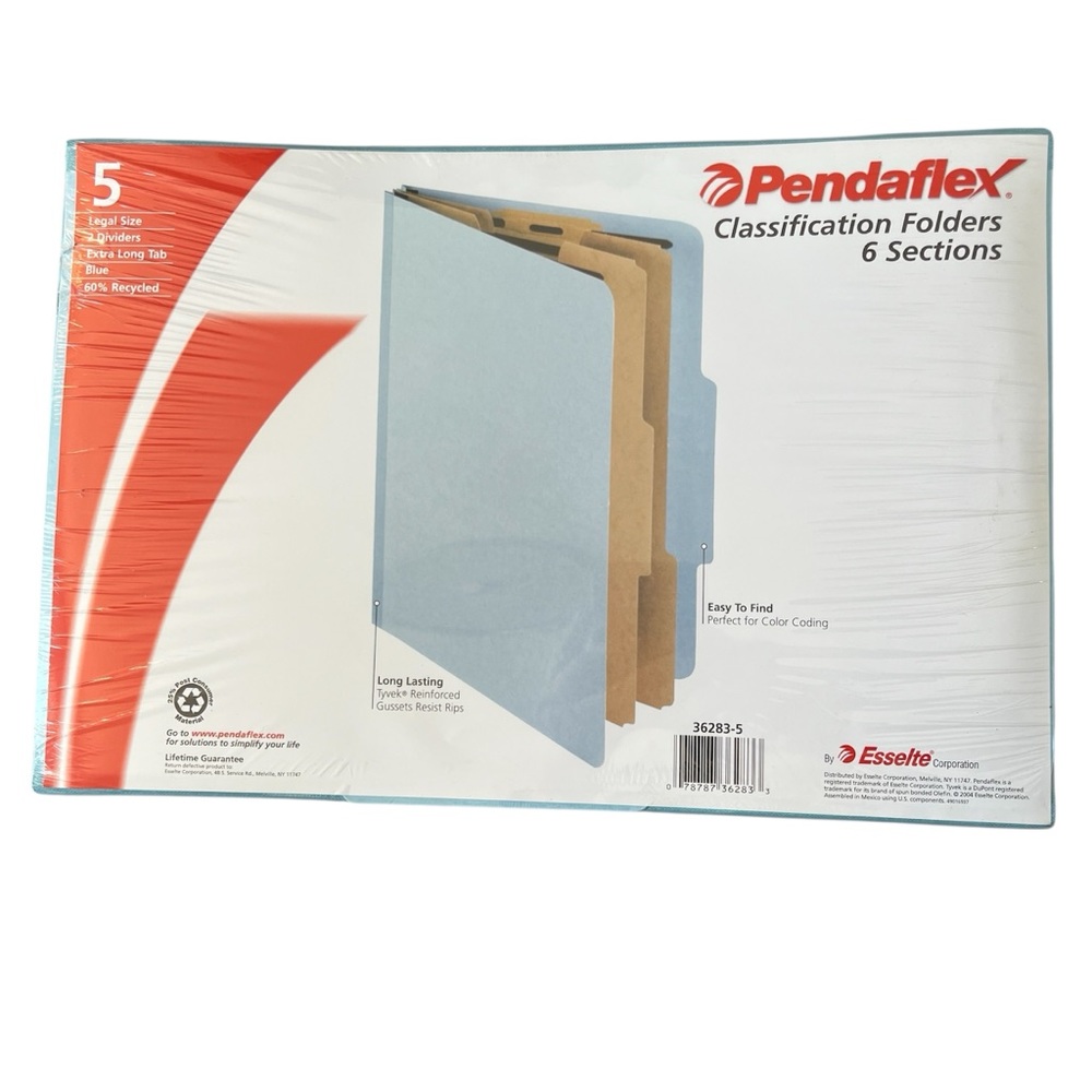 NEW Pendaflex Blue Classification Folders 6 Sections Legal Size 2 Dividers